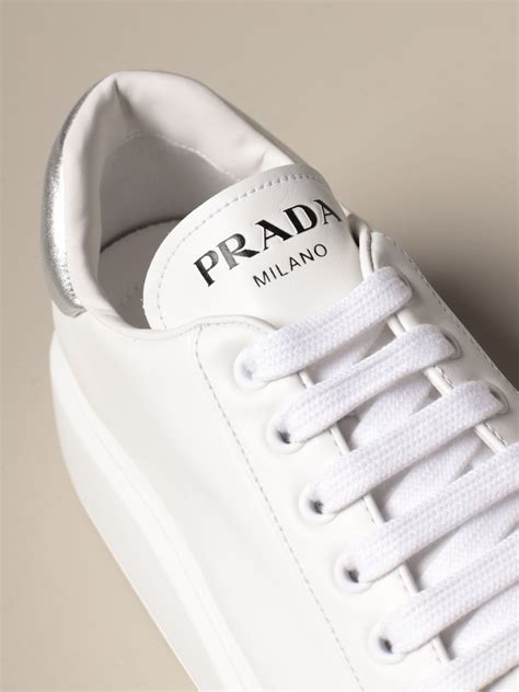 white prada sneakers|More.